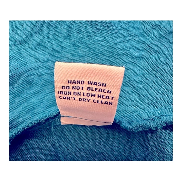 Habitat Blue Button Up Crinkle Fabric Shirt 3/4 Sleeve Women’s Size S - Picture 5 of 5